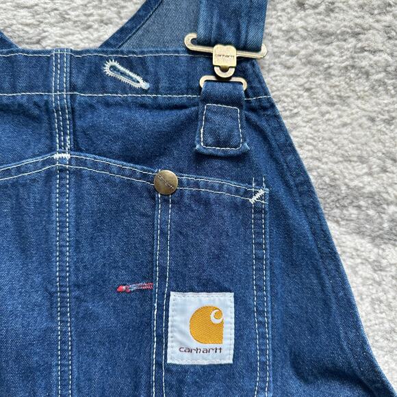 Carhartt Relaxed FIt Denim Work Overalls 36 x 30 - Picture 6 of 10